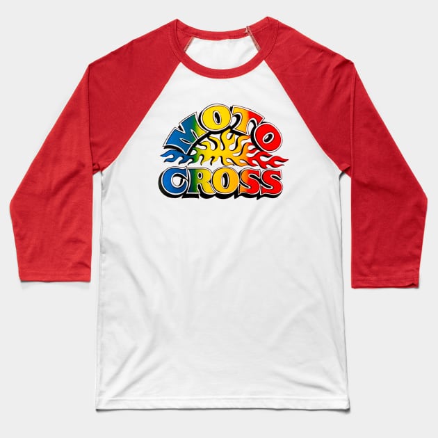 Moto Cross Baseball T-Shirt by MindsparkCreative